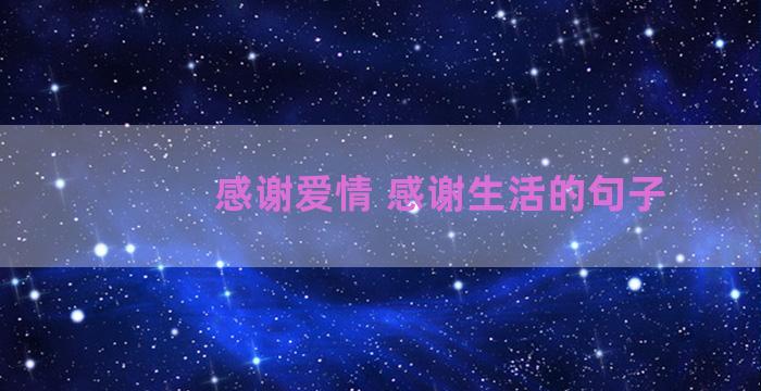 感谢爱情 感谢生活的句子